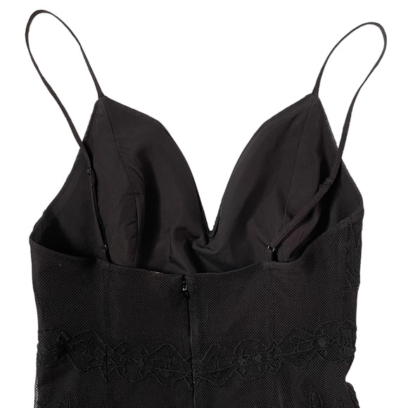 FREE PEOPLE In Love with this City Mesh Lace Overlay Midi Dress - Black - Size 6 - Picture 7 of 9